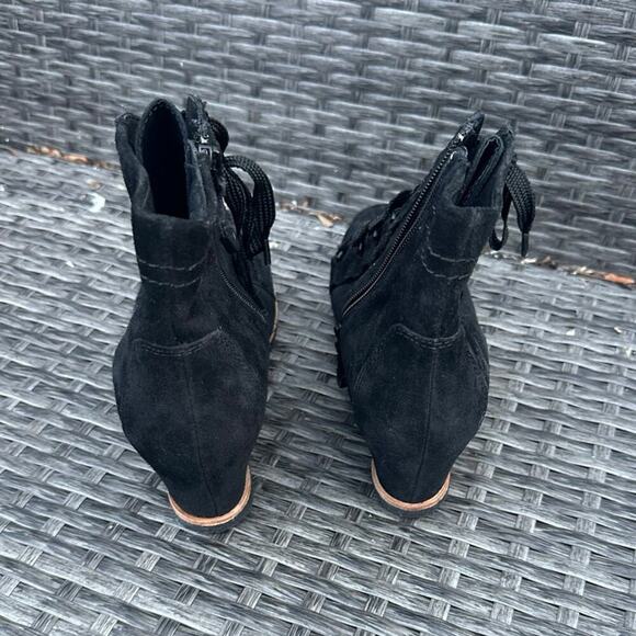 Earth Shoes Kalmar Wedge Leather Ankle Booties Size 9 - Picture 6 of 11